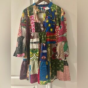 Colorful Kantha Patchwork Women's Dress